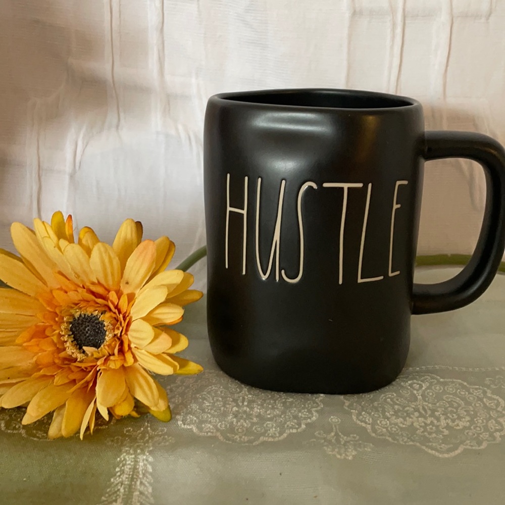 HUSTLE Black Rae Dunn Mug